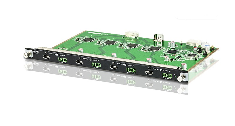 

Плата ввода Aten VM7804-AT интерфейсная, HDMI+AUDIO, 4 внешних входных/input порта: HDMI + 5-контактн. клемма, VM7804-AT