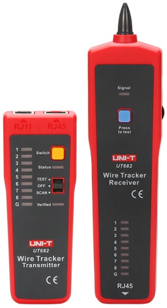 

Тестер UNI-T UT682 кабельный, RJ11, RJ45, коаксиал, отслеживание телефонных, сетевых, кабельных проводов проверка проводки сети, UT682