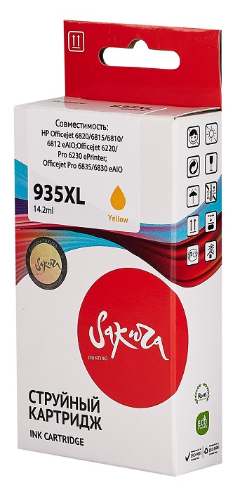 

Картридж струйный Sakura C2P26AE (№935XL Yellow) для HP Officejet 6820/6815/6810/6812 eAIO, Officejet 6220/Pro 6230 ePrinter, Officejet Pro 6835/6830, C2P26AE (№935XL Yellow)
