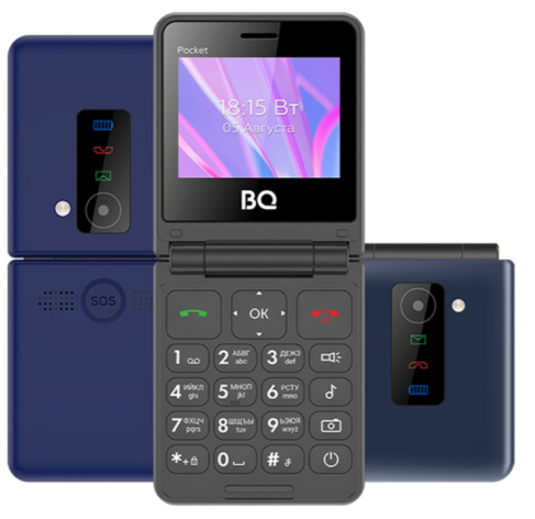 фото Мобильный телефон  BQ 2456 Pocket Dark Blue в Уфе