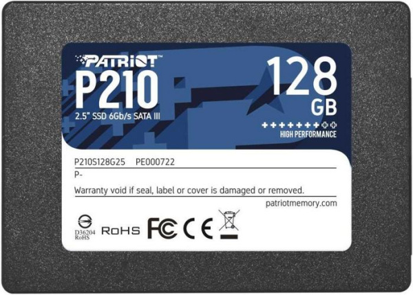 Изображение товара SSD Patriot Memory P210S128G25 128 ГБ SATA III для компьютеров и ноутбуков