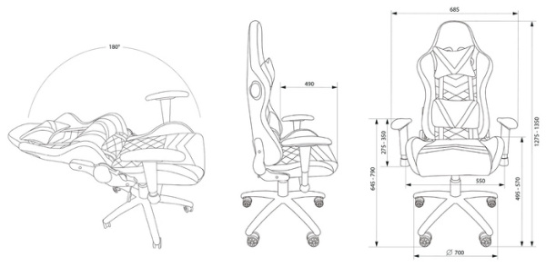 фото Кресло игровое Cactus CS-CHR-0099BLR в Екатеринбурге