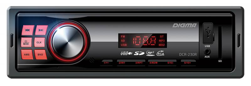 

Автомагнитола Digma DCR-230R 1din, 4x45Вт, подсветка, 12 В, USB, SD/MMC, FM, DCR-230R
