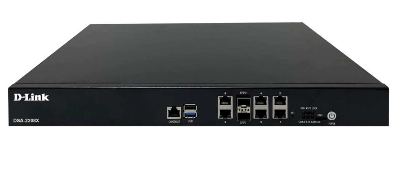 

Маршрутизатор D-link DSA-2208X/A1A 6x10/100/1000Base-T, 2x10GBase-X SFP+, 2xUSB, DSA-2208X/A1A
