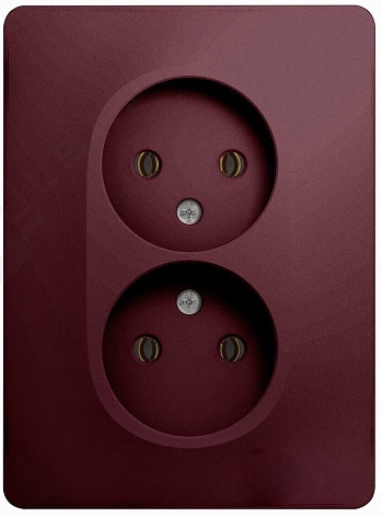 

Розетка Schneider Electric GSL001120 Glossa двойная без заземления в сборе (баклажановый), GSL001120