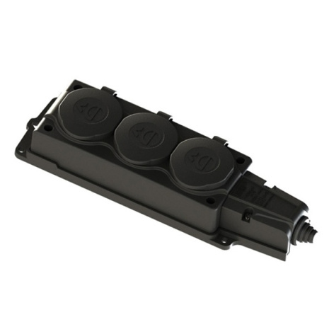 Изображение товара Колодка Systeme Electric MST4103BK с защитой IP44 и тремя розетками