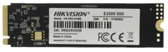 

Накопитель SSD M.2 HIKVISION HS-SSD-E1000/512G 512GB, PCI-E 3.0 x4, up to 2000/1610MBs, 3D TLC, NVMe, 22x80mm, HS-SSD-E1000/512G