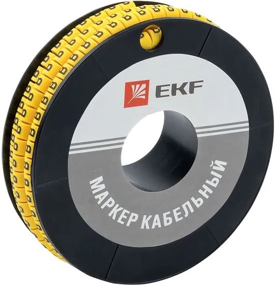 

Маркер на кабель EKF plc-KM-4-B 4,0 мм2 "B" (500 шт.) (ЕС-2), plc-KM-4-B