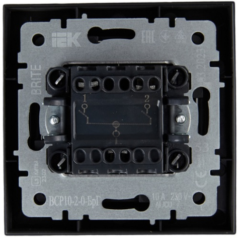 фото Выключатель двухклавишный в сборе IEK BR-V20-0-10-K53-F в Омске