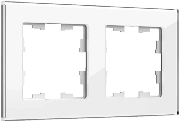 

Рамка двойная IEK BR-M22-G-K01 BRITE РУ-2-2-БрБ Стекло Белый, BR-M22-G-K01
