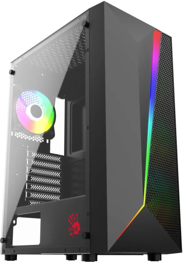 

Корпус ATX Bloody BD-CC106F-BK без БП, боковая панель из закалённого стекла, USB 2.0 USB 3.0, BD-CC106F-BK