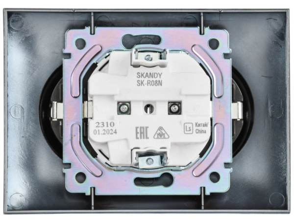 фото Розетка двухместная с заземлением  IEK SK-R21-16-K50-F