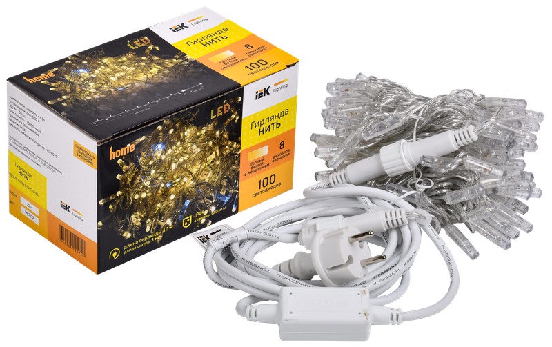 

Гирлянда IEK LGDU121-1-100-10-T-S-44 нить 10м 100WW IP44 прозрачный 230В м/т, LGDU121-1-100-10-T-S-44