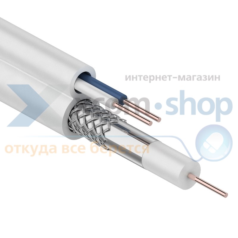 

Кабель Rexant 01-4001 ККСВ-В + 2х0.5мм., 100м., белый, 01-4001