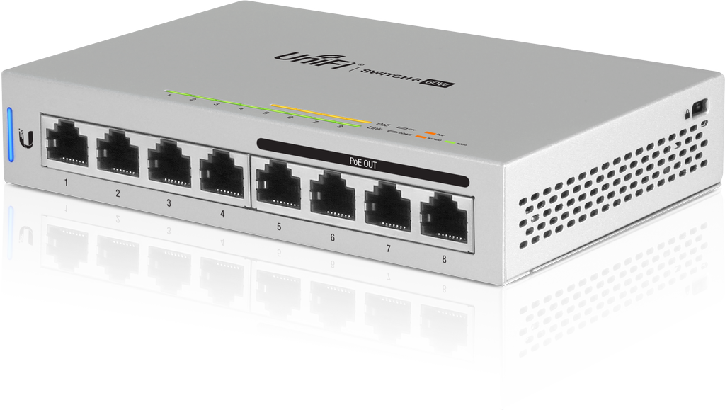 

Коммутатор PoE Ubiquiti US-8-60W 4x100/1000, 4x100/1000 PoE 60ВТ, US-8-60W