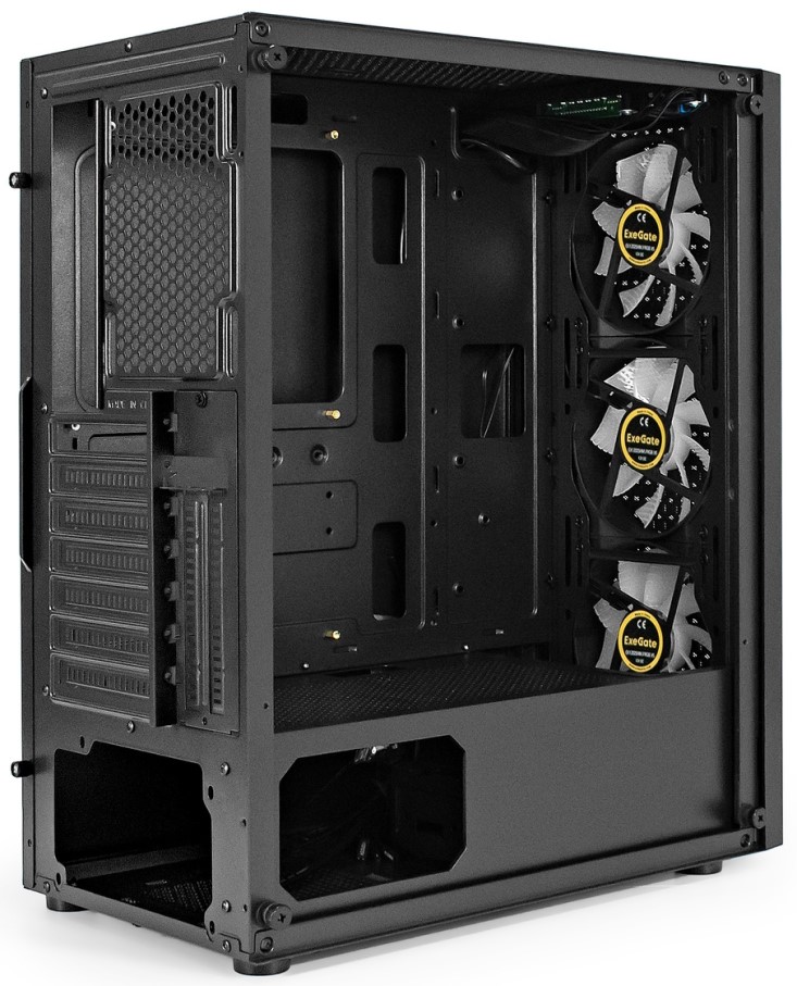 

Корпус ATX Exegate EVO-8227 EX296354RUS черный, БП 700W, боковая панель из закаленного стекла, USB 3.2, 2*USB 2.0, audio, EVO-8227