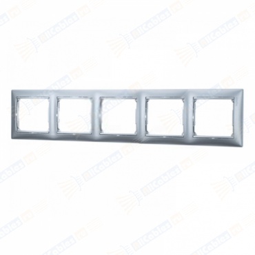 

Рамка Legrand 770155 Valena 5 постов горизонтальная, IP20 (алюминий), 770155