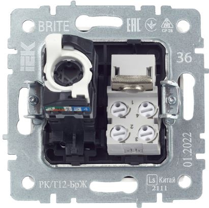 фото Розетка компьютерная+телефонная IEK BR-KT20-O-1-K36 в Казани