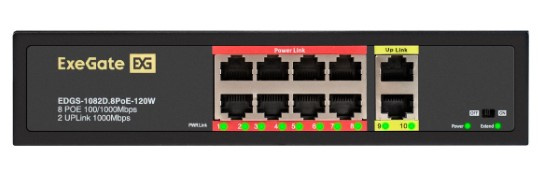 фото Коммутатор неуправляемый Exegate EDGS-1082D.8PoE-120W в Екатеринбурге