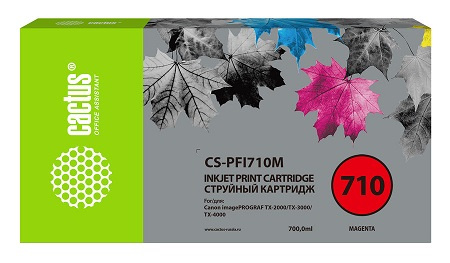Изображение товара Картридж Cactus CS-PFI710M пурпурный для Canon imagePROGRAF TX