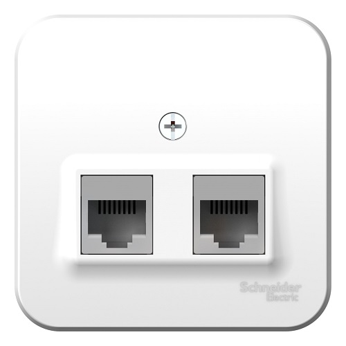 

Розетка Schneider Electric BLNIA045451 2-ая компьютерная RJ45, кат.5E, изолир. пластина (белый) наруж, BLNIA045451