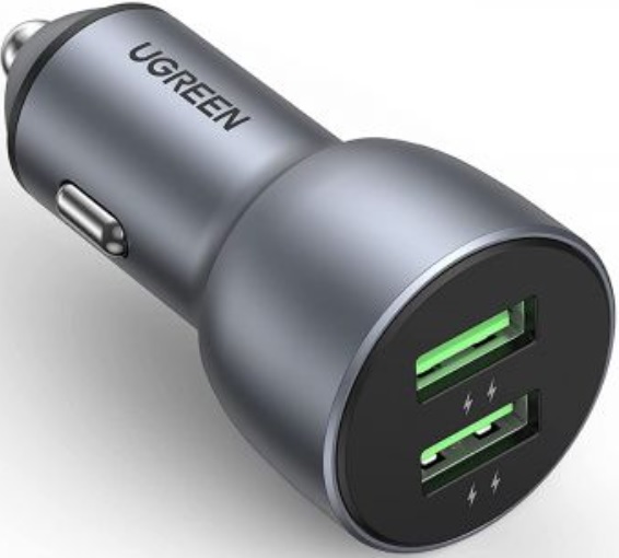

Зарядное устройство автомобильное UGREEN CD213 10144_ dual 2*USB-A, 36W, цвет: темно-синий, CD213