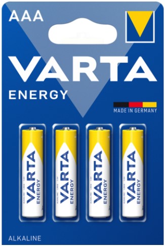 

Батарейка Varta ENERGY LR03 AAA 04103213414 BL4 Alkaline 1.5V (4103) (4/40/200), ENERGY LR03 AAA