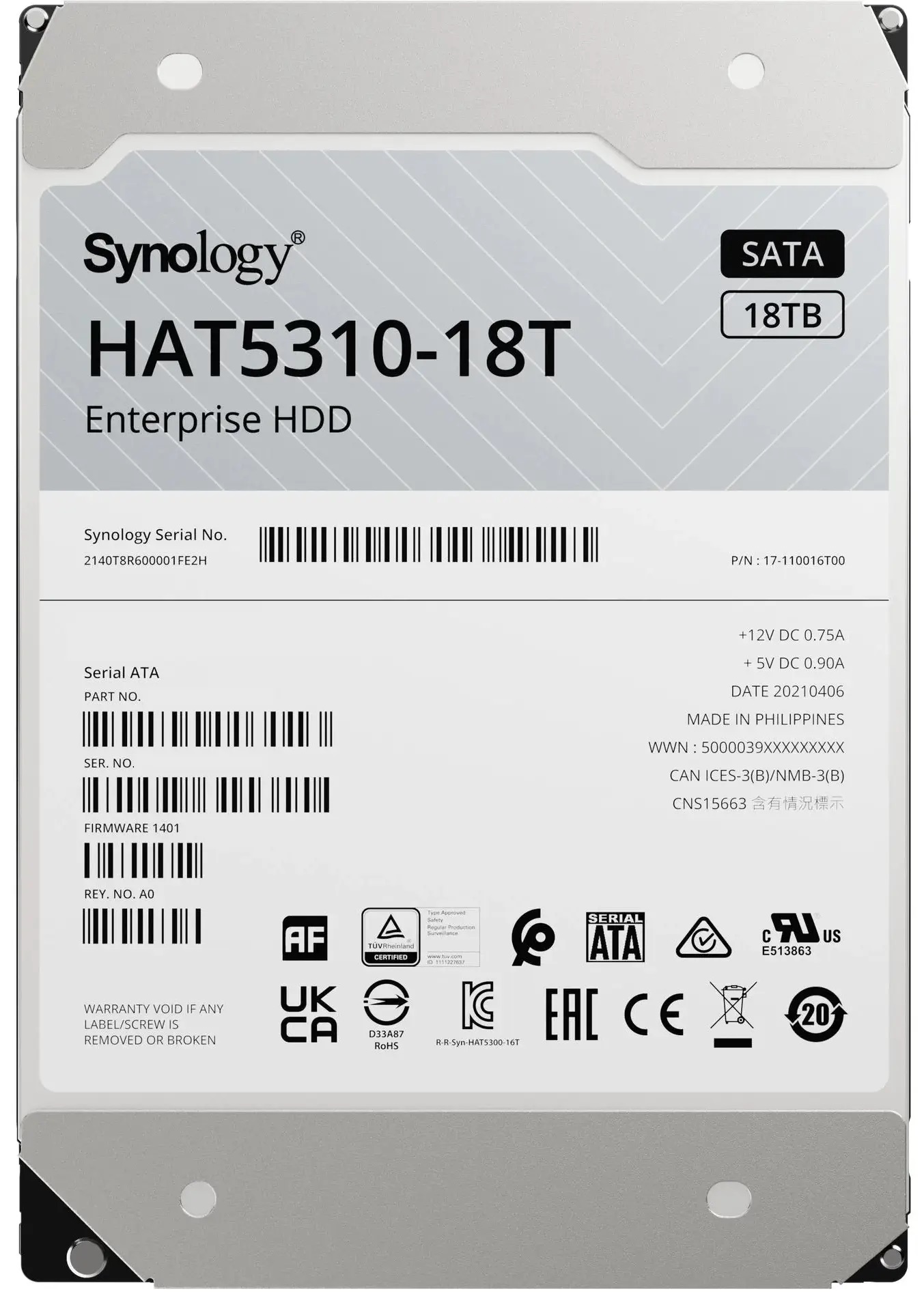 

Жесткий диск Synology HAT5310-18T SATA Festplatte 18TB 7200rpm, HAT5310-18T