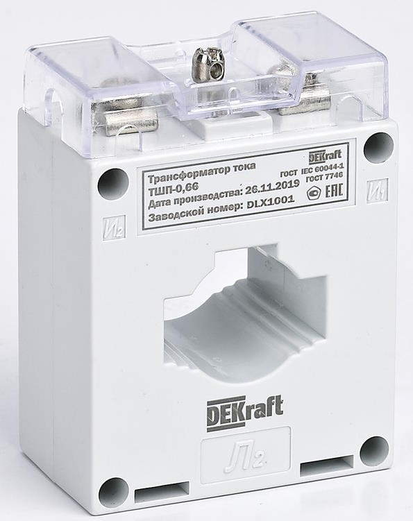

Трансформатор DEKraft 50136DEK тока ТШП-0,66 0,5 200/5 5ВА, диаметр 30мм, 50136DEK