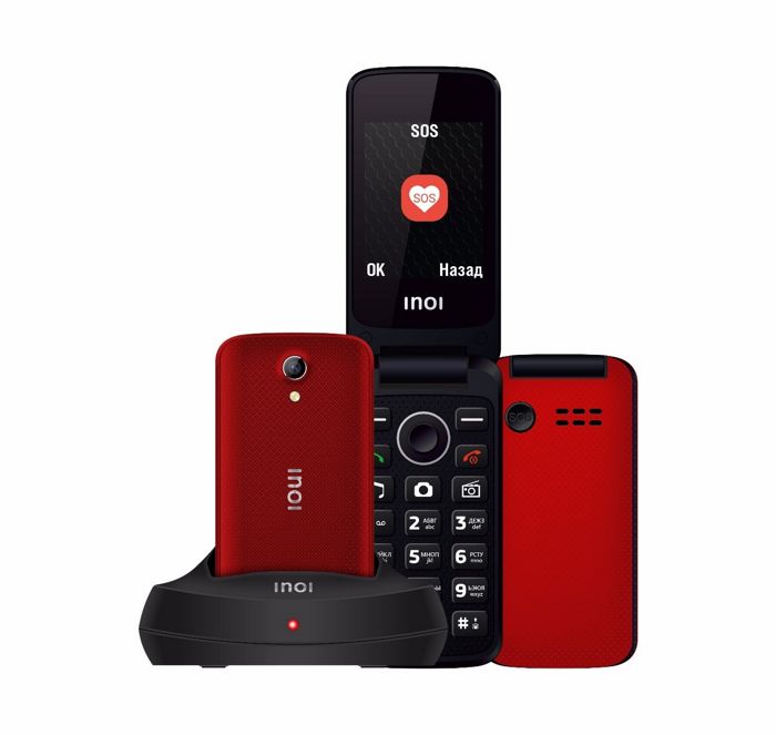 

Мобильный телефон INOI 247B Red с док-станцией, 247B Red