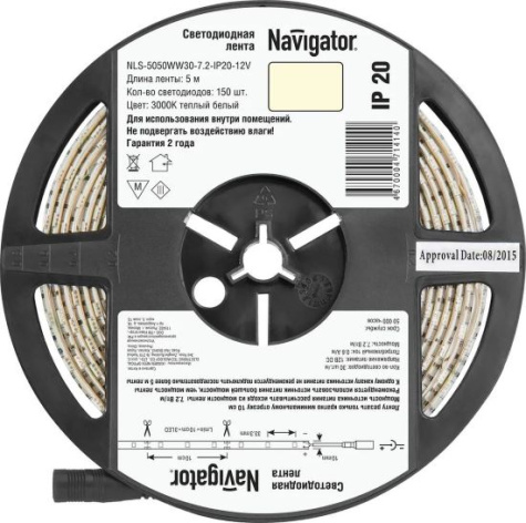 фото Лента светодиодная  Navigator NLS-5050WW30-7.2-IP20-12V в Самаре
