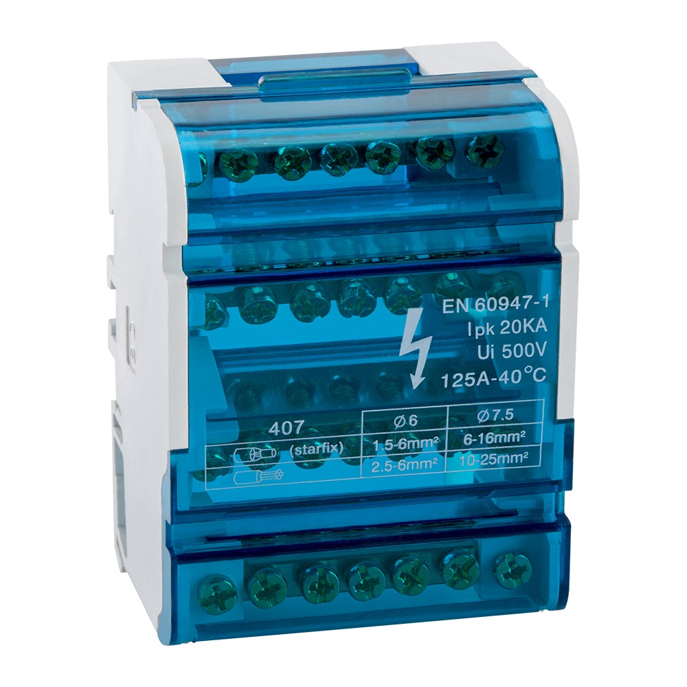 

Шина КЭАЗ 143231 "N" нулевая на DIN-рейку в корпусе-4х7групп, 143231