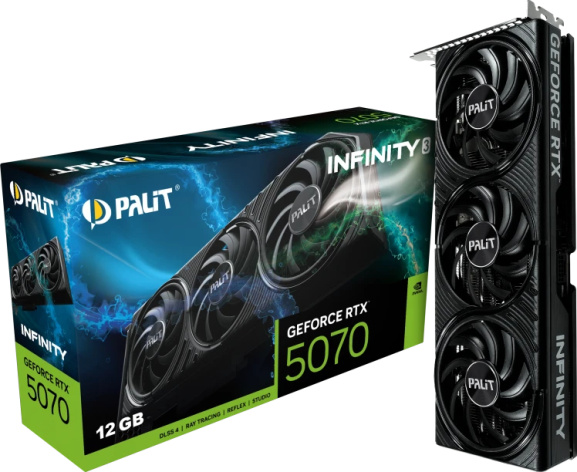 фото Видеокарта Palit GeForce RTX 5070 INFINITY 3 (NE75070019K9-GB2050S) в Екатеринбурге