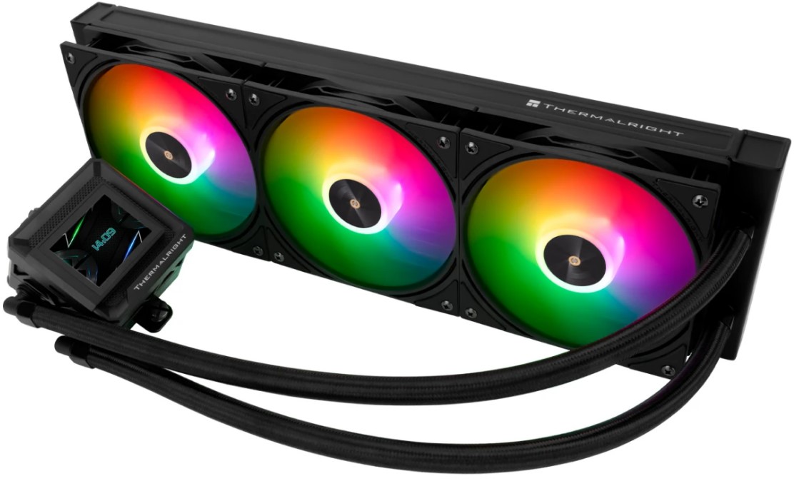 

Система охлаждения жидкостная Thermalright Frozen Warframe SE 360 Black ARGB LGA115x/1200/1700/1851/AM4/AM5 (3*120mm, 2000rpm, 70.84CFM, 30dBa), Frozen Warframe SE 360 Black ARGB