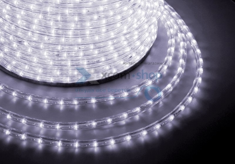 

Гирлянда NEON-NIGHT 121-325-4 дюралайт LED, свечение с динамикой (3W)-белый эконом 24LED/м, бухта 100м, 121-325-4