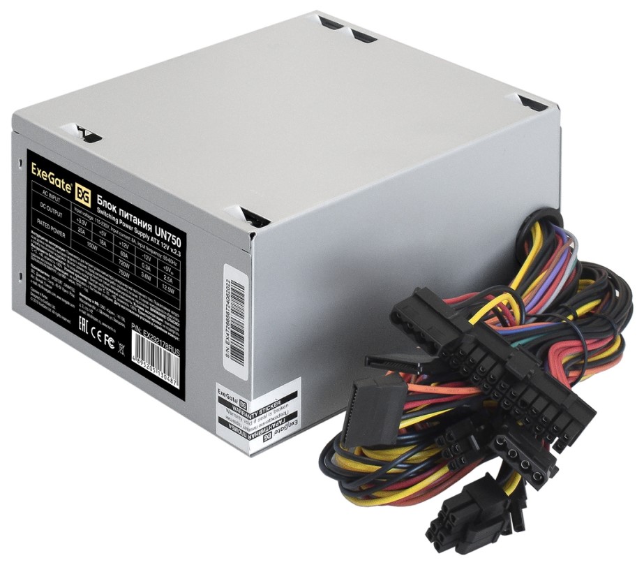

Блок питания ATX Exegate EX292178RUS-PC 750W, 120mm fan, кабель 220V, EX292178RUS-PC
