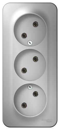 

Розетка Schneider Electric BLNRA000313 3-я б/з без шторок 16А, 250В, изолир. пластина Алюминий наруж, BLNRA000313