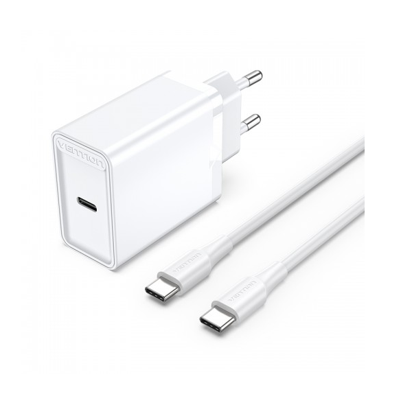 

Набор Vention FAHWF-EU для зарядки з/у 25W и кабель USB-C 3А Белый, FAHWF-EU