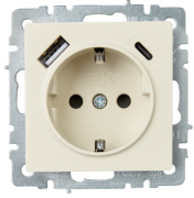 фото Розетка с заземлением IEK BR-R14-16-U22-018-K10