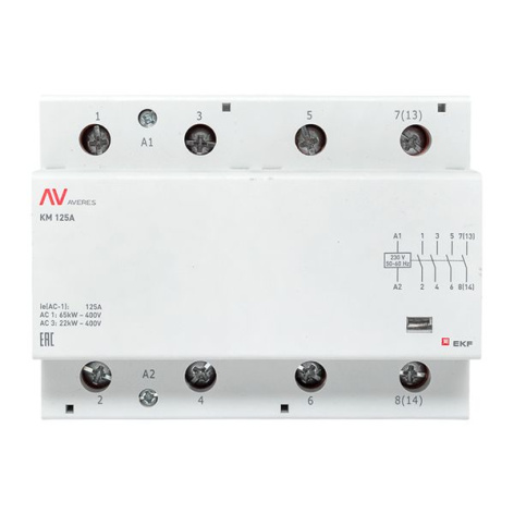 фото Контактор модульный EKF km-av-6-125-40-230V в Екатеринбурге