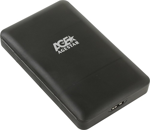 

Внешний корпус для HDD SATA 2.5” AgeStar 3UBCP3 для HDD/SSD SATA 6Gb/s 2.5", USB 3.0, пластик, черный, 3UBCP3