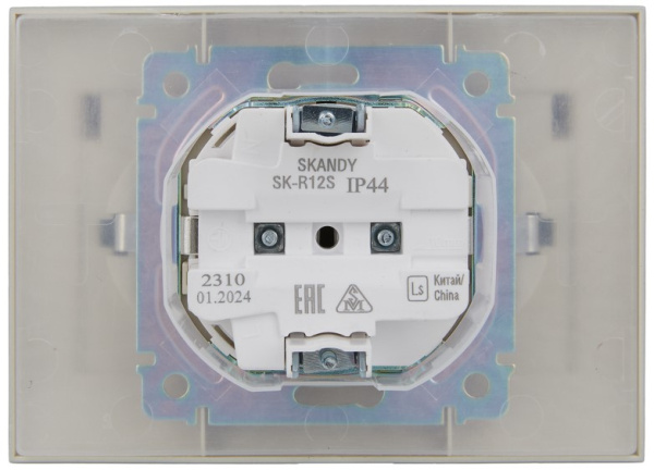 фото Розетка двухместная с заземлением в сборе IEK SK-R26-16-44-K23-F в Казани