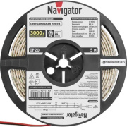 фото Лента светодиодная Navigator NLS-3528WW120-9.6-IP20-12V