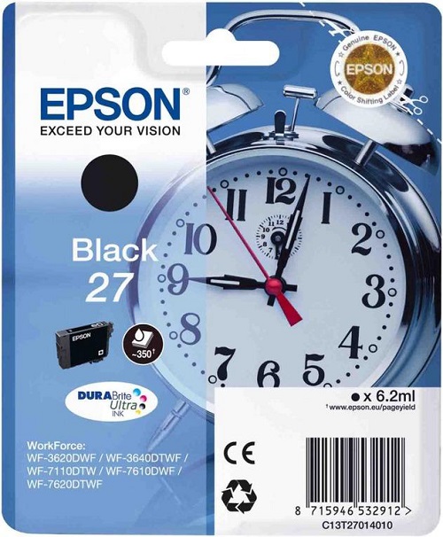 

Картридж Epson C13T27014020 для WorkForce WF-7710DWF черный, 350 стр., C13T27014020