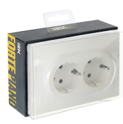 фото Розетка двухместная с заземлением  IEK FP-R24-16-1-K01