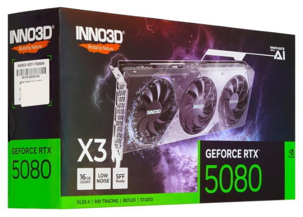 фото Видеокарта Inno3D GeForce RTX 5080 X3 (N50803-16D7-176068N) в Омске