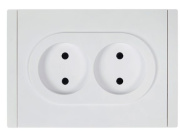 фото Розетка двухместная без заземления  IEK FP-R20-10-1-K01