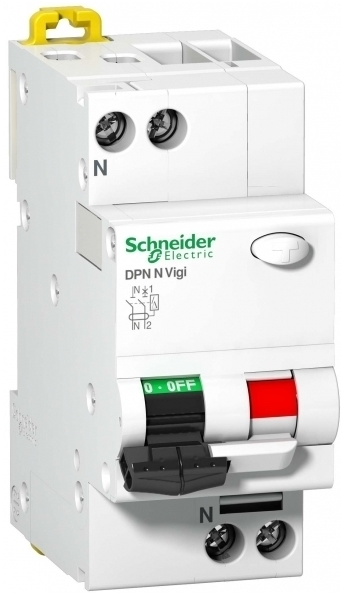 

Автоматический выключатель Schneider Electric A9N19632 Acti 9 DPN N VIGI дифференциальный 6КА 10A C 30МA Asi, A9N19632