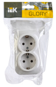 фото Розетка двухместная с заземлением  IEK ERH21-K01-16