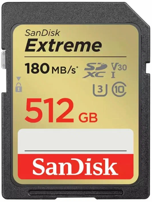 

Карта памяти SDXC 512GB SanDisk SDSDXVV-512G-GNCIN Extreme UHS-I Class 3 (U3) V30 180/130 MB/s, SDSDXVV-512G-GNCIN